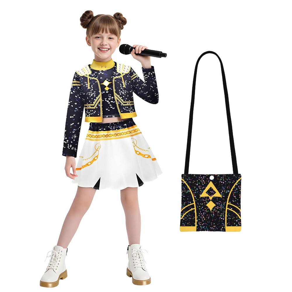Девочки Дети Руми K-Pop Охотник на демонов Косплей Детский Черный Золотой Костюм Детская Маскировка Выступление Ролевая Игра Униформа Хэллоуин