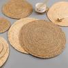 11/18/30/36CM Japanese Hand-woven Natural Corn Hull Round Placemat Non-slip Heat Insulation Coaster Table Mat Home Decoration