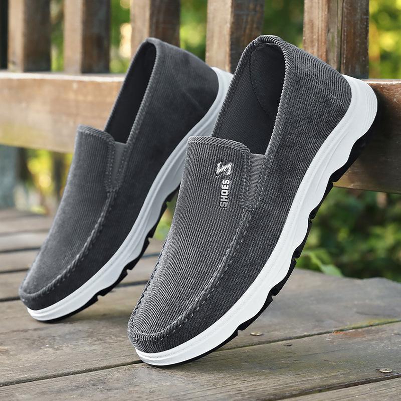 Shoes Men's Summer New One-pedal Old Beijing Cloth Shoes Men's Breathable and Non-smelly Feet Casual Shoes Middle-aged and Elderly Men's Shoes