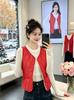 New autumn and winter down cotton vest women's velvet thickened warm short V-neck sleeveless vest vest outside