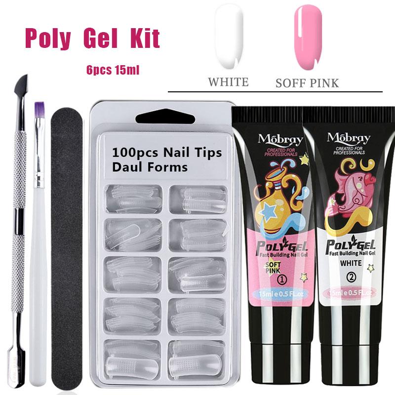 15 г акриловый полигель для ногтей, набор замачиваемых УФ-светодиодов, УФ-ногти, настоящее качество, быстросохнущий прозрачный цвет, строительный гель для ногтей, долговечный кристалл