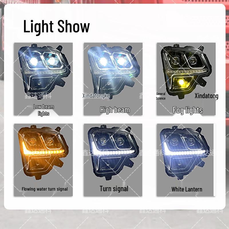 Upgrade FAW JK6 headlights with 3.0mm, 3.5mm lenses, plus four low and eight high beams for enhanced brightness.