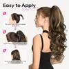 MERISIHAIR Synthetic 22 Inch Long Straight Claw Clip In Ponytail Extension Black Golden Brown Ponytail For Women