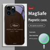 Wood Grain Magnetic Phone Case for Apple 13, 12mini, iPhone 11, 14/15 Pro. Silver Cannes Design, Anti-drop and Simple.