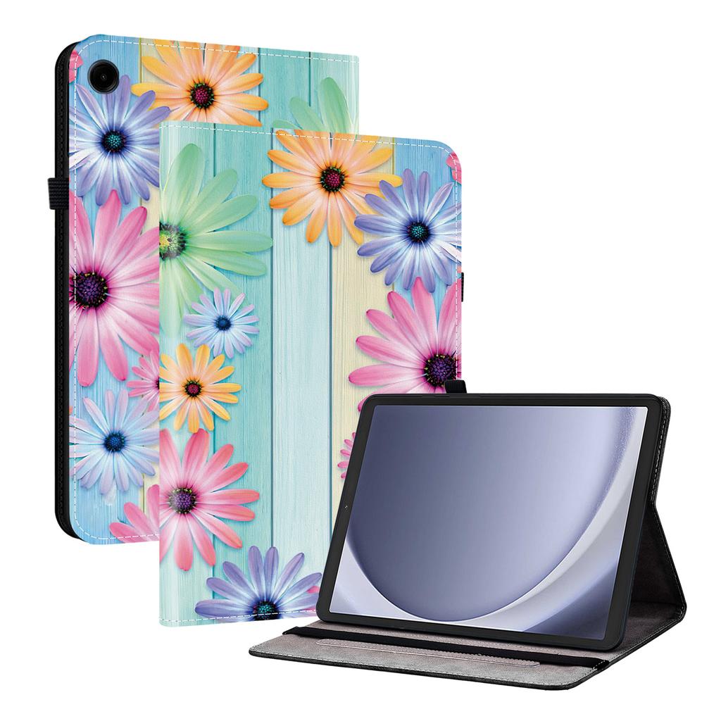 Кожаный чехол для Samsung Galaxy Tab A11 с принтом, подставка, чехол для планшета с отделениями для карт