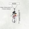 Cute Doll Shaped Christmas Necklace With Rhinestone Alloy Chain For Wear Holiday