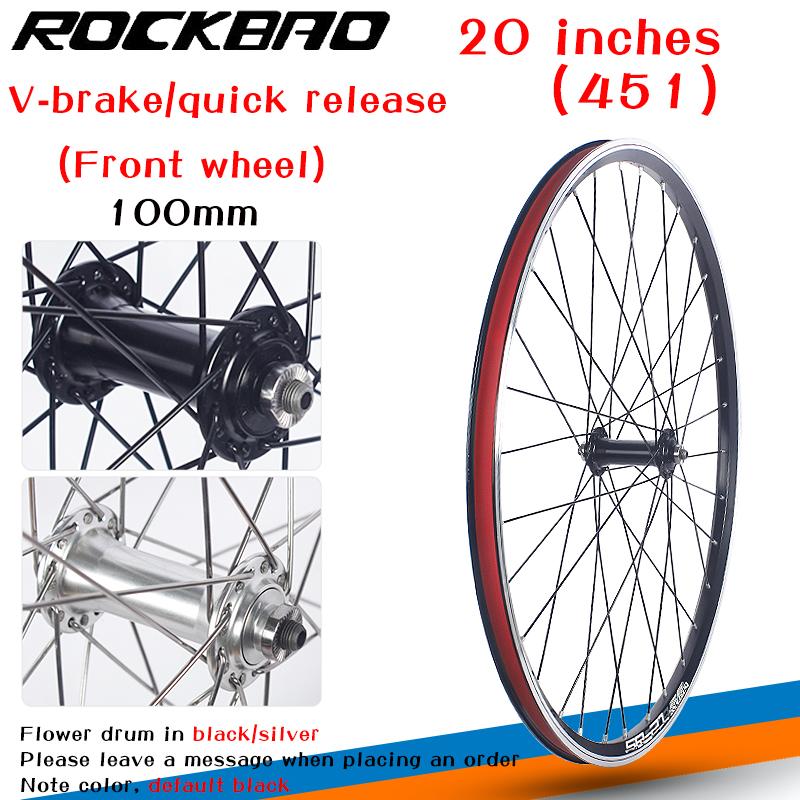 ROCKBAO Горный велосипед 20-дюймовое колесо V-brake Комплект колес 406/451 Поворотный тип Кассета 2 подшипника 100x135 мм 6/10 скоростей Колесо для велосипеда