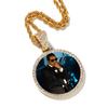 THE BLING KING Oversize Large Round Custom Photo Pendant Necklace Engrave Name Iced Out CZ Hiphop Jewelry Memory Gifts