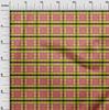 oneOone Cotton Flex Dark Peach Orange Fabric Madras Check Diy Clothing Quilting Fabric Print Fabric By Yard 40 Inch
