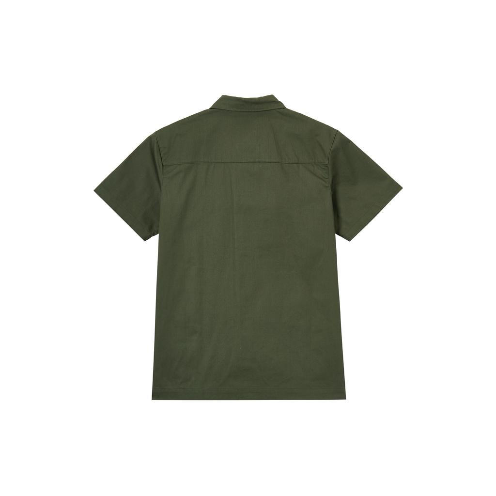 Nike Рубашка Life Solid Color Woven Military Style Casual Comfortable с коротким рукавом с вышивкой Мужские рубашки цвета хаки и зеленого цвета DX3341-325