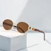 Ретро овальные солнцезащитные очки женские модные металлические солнцезащитные очки мужские уличные модные декоративные солнцезащитные очки Uv400 роскошный брендовый дизайн