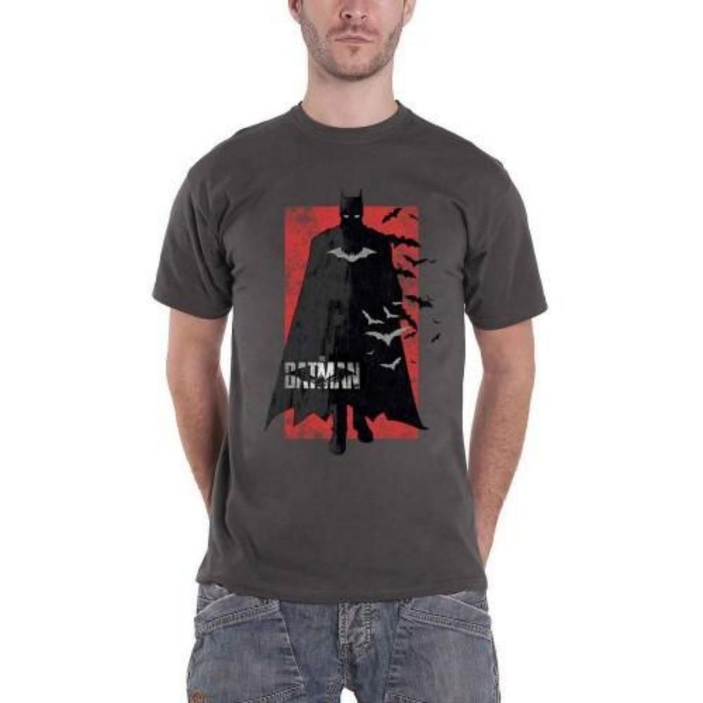 Batman Unisex Adult Distressed Logo Cotton T-Shirt