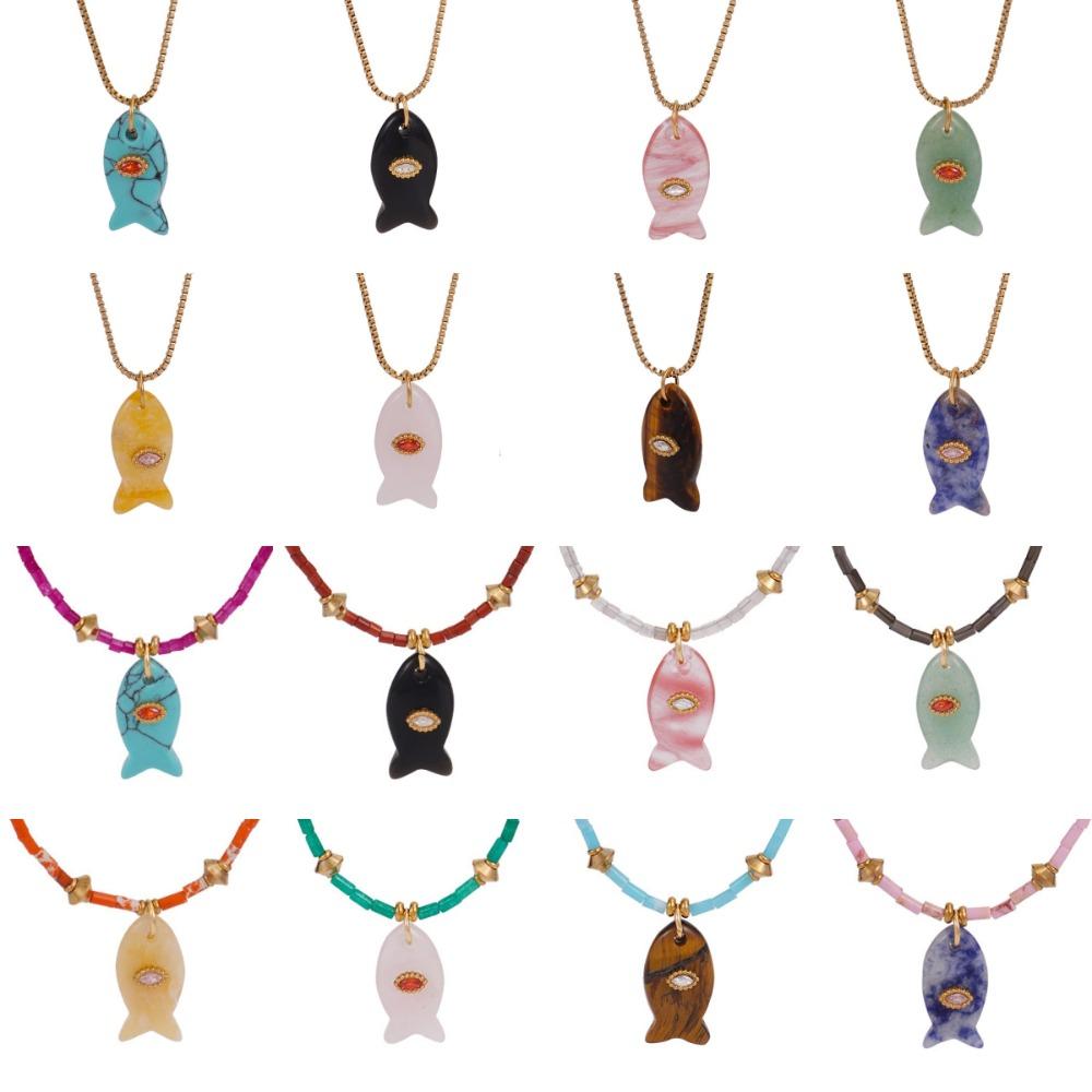 Богемия Мини Рыбка Ожерелье Украшения Океанский Стиль Пляжный Чокер Модный Кулон Рыбка Ожерелье Отпуск