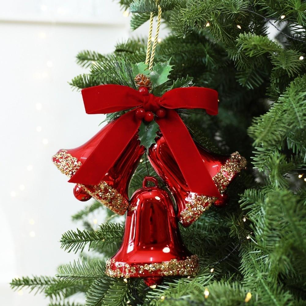 Plastic Christmas Bell Hanging Ornament Christmas Tree Bell Decoration Window Decoration