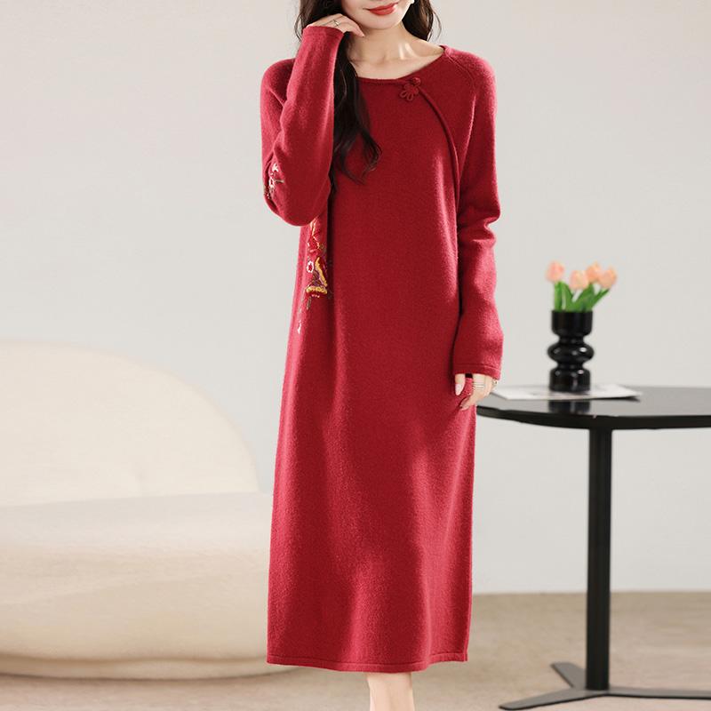 Женское кашемировое платье Qinghe кашемир 30% кашемир 70% шерсть осенне-зимняя кашемировая юбка мягкая и теплая