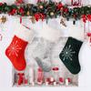 Festive Plush Edge Snowflake Design Christmas Stockings In Red Green And Gray For Holiday Cheer