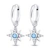 Серьги-кольца из серебра 925 пробы с синим цирконом, ловцом снов, пером, звездой, луной, милым когтем для женщин, тонкие ювелирные изделия в подарок на день рождения