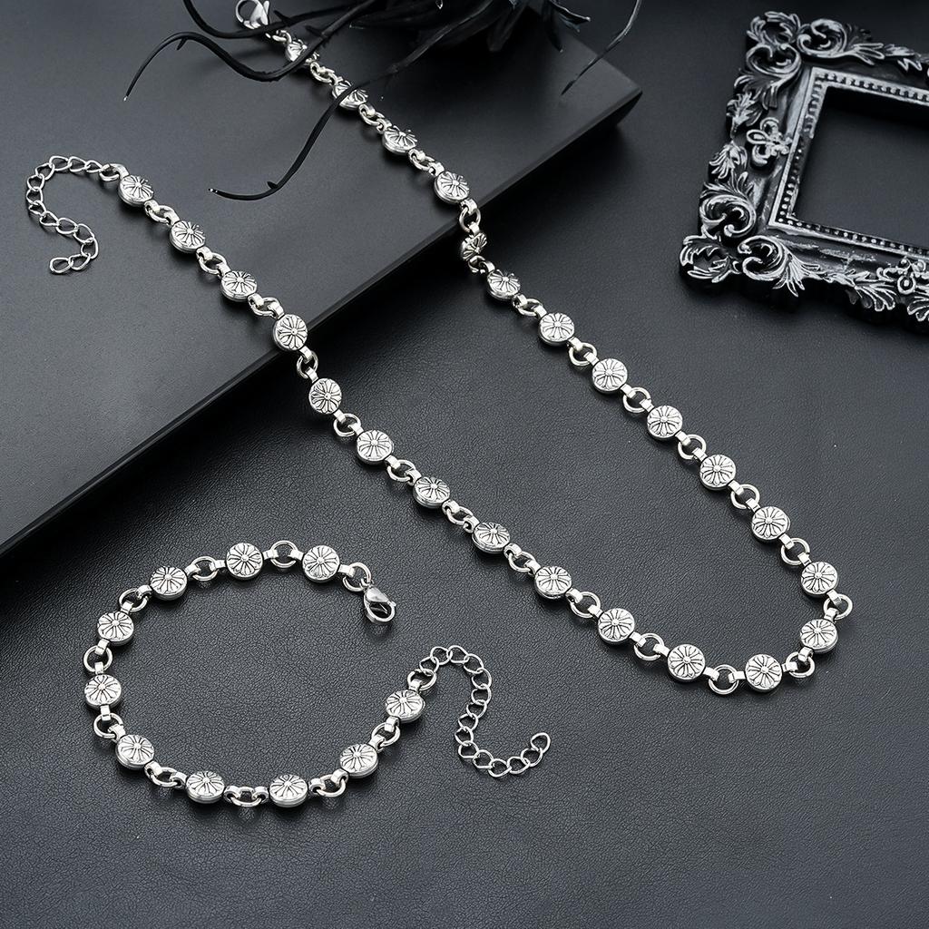 Cross bracelet for men, vintage cool boy scout style, cross flower ball necklace for women, trendy floral accessories and jewelry