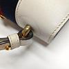 [Pre-Owned] Sylvie Gold Buckle Striped Web Leather Mini Tote Shoulder Crossbody Bag - Very Good #MO43HP