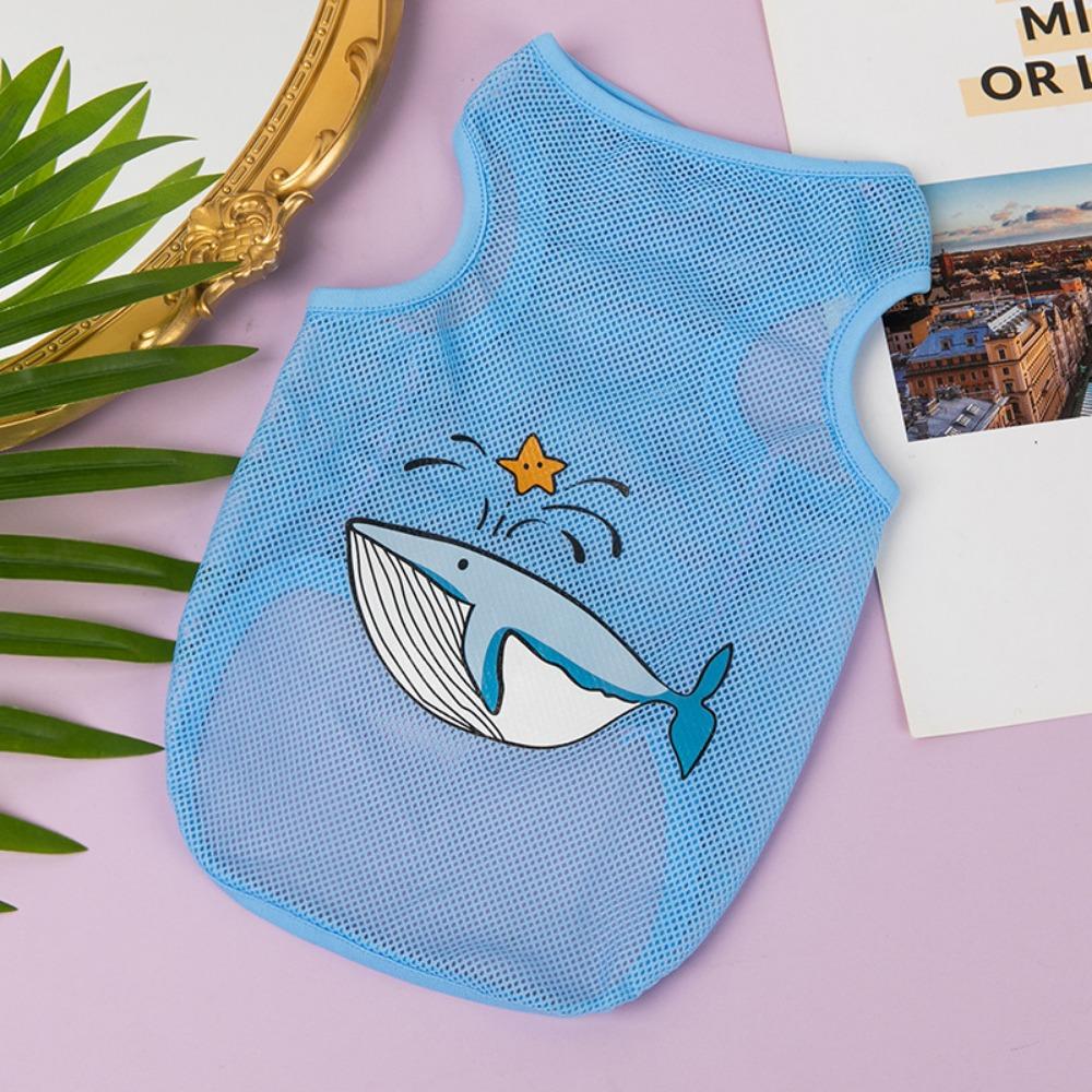 Summer Cartoon Breathable Soft Polyester Fibre Dog Clothes Puppy Vest Cat T-shirt Cat Costume