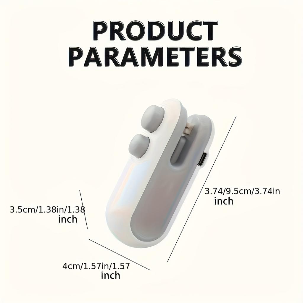 2026 Новый 2-в-1 Мини-вакуумный запайщик горячий/холодный, USB-перезаряжаемый запайщик пакетов для закусок с резаком для свежести продуктов, путешествий и кухни