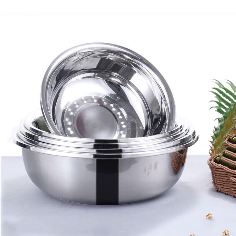 Homeglen Large Round Stainless Steel Multi-Purpose Bowl