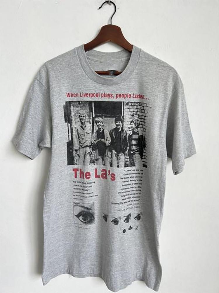 The La's Band 1990 Album People Listen Shirt Sport Gray Unisex S-5XL Unisex T-Shirt