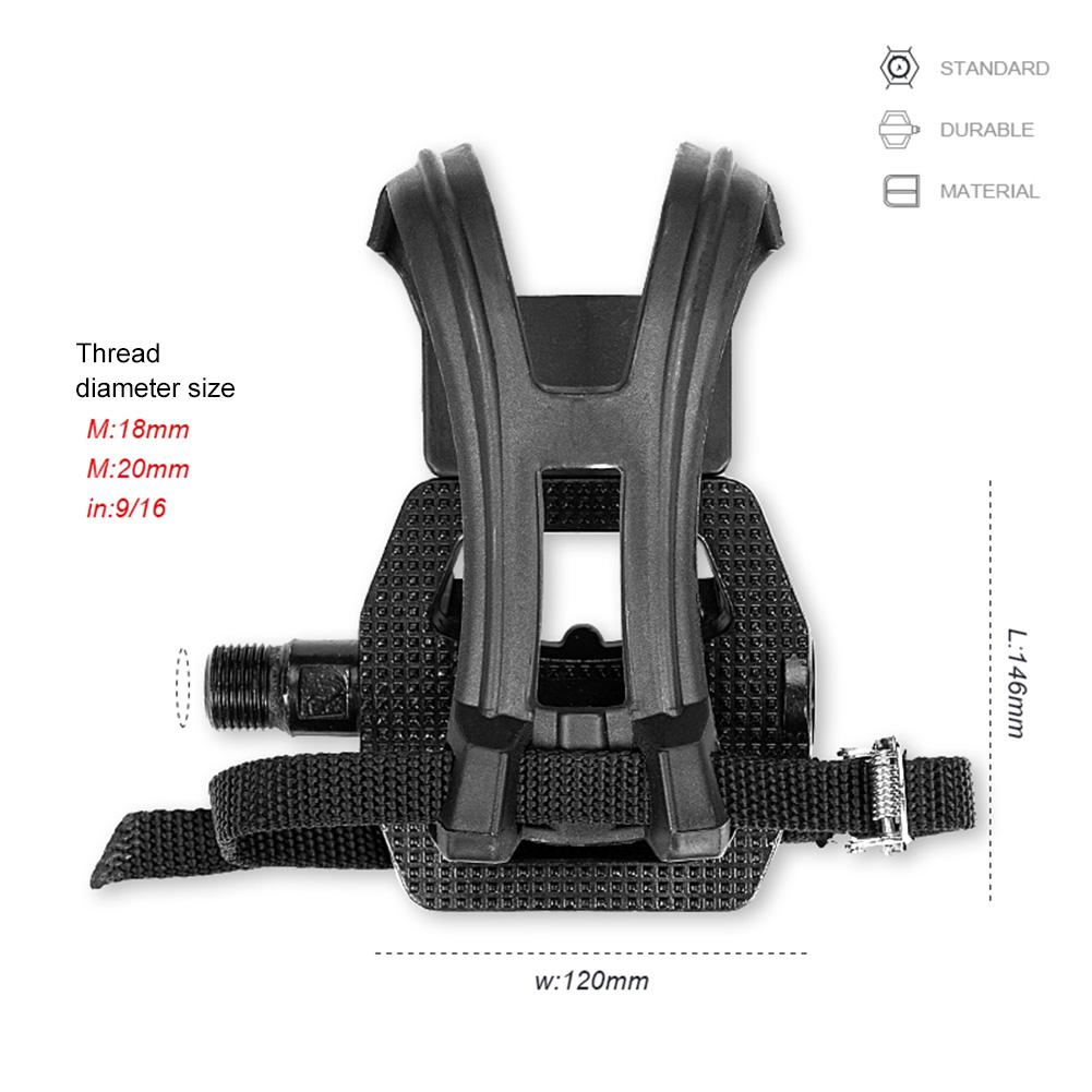 1pair Exercise Bike Pedals Pedal For Clipless Toe Cage And Strap For Shoes Cycling Toe Clip Pedals Aluminum Alloy Foot Pedal