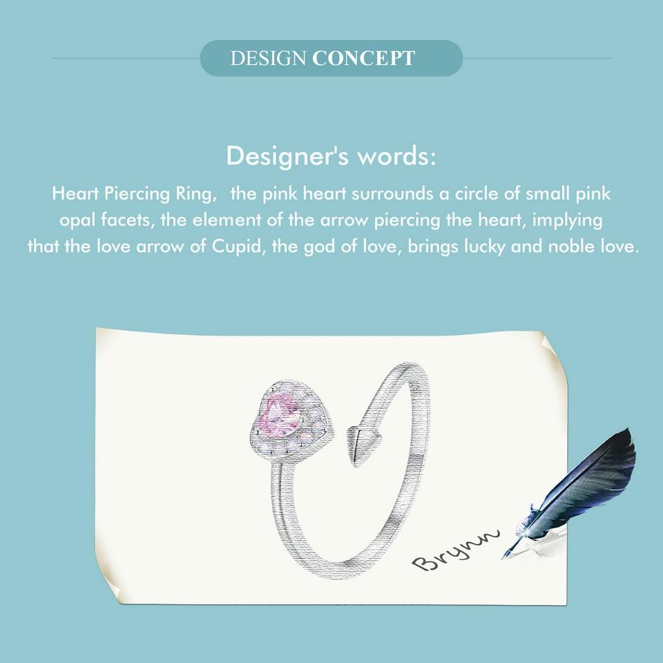 WOSTU Женские кольца из стерлингового серебра 925 пробы с розовым фианитом и сердцем Купидона, штабелируемые кольца, обручальные украшения для вечеринок, прекрасный подарок для нее