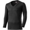 Breath Thermo Medium Soft for Daily Sleeve Size M Underwear, Heat-Generating Innerwear, Thickness, Use, V-Neck 3/4 Shirt, Men's, Black,