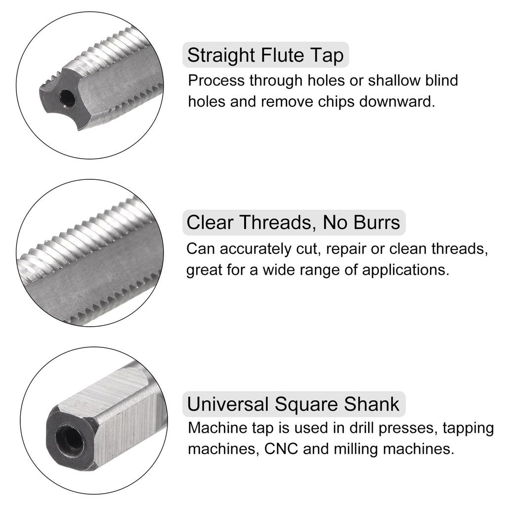 Uxcell Набор метчиков и плашек из 2 штук, 5/16-24 UNF Метчик для левой резьбы и круглая плашка, Инструмент для нарезания резьбы, Набор метчиков и плашек для ремонта резьбы гайки, винта, болта