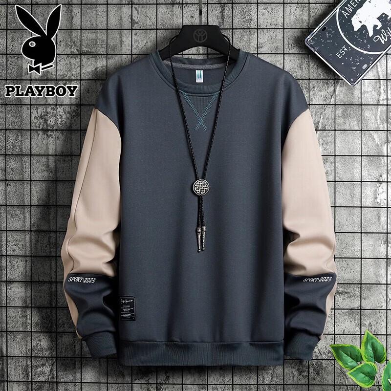 PLAYBOY Мужская свободная повседневная толстовка с круглым вырезом