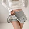 Плиссированная мини-юбка с низкой талией для женщин, летняя мода, сексуальные шорты трапециевидной формы для девочек, юбка Y2k, одежда серого, черного, белого цвета