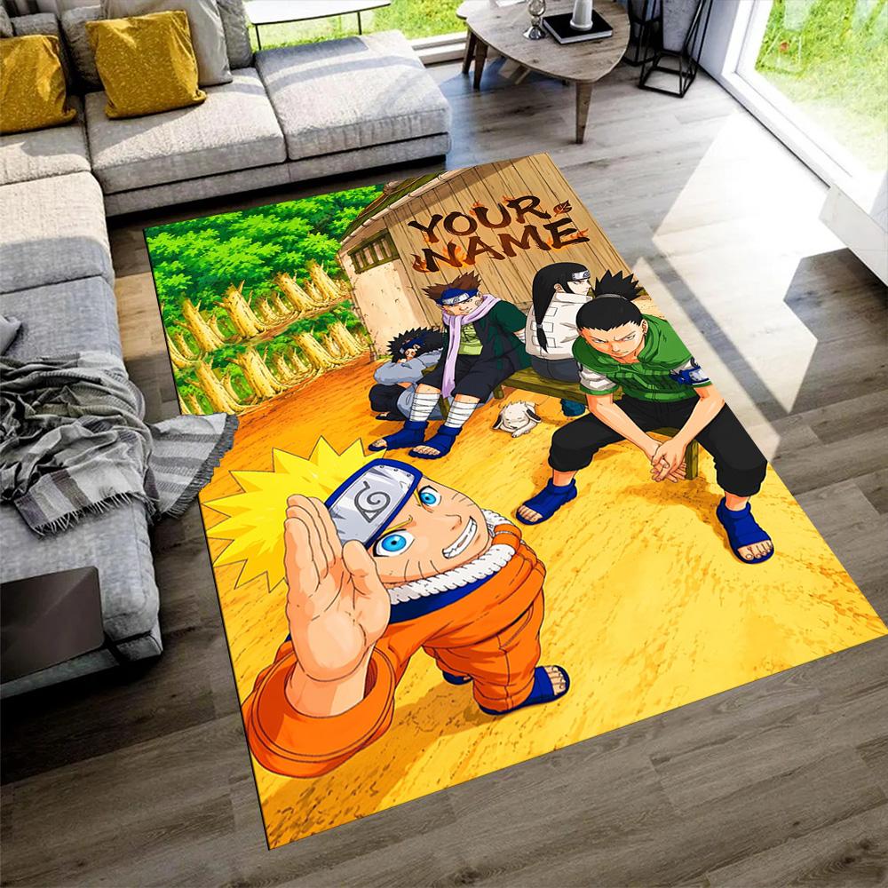 Naruto Character Personalized Name Floor Mat Design for Living Rooms Entryway Playrooms Dormitory Anti-slip Rug Office home decor Best for Christmas