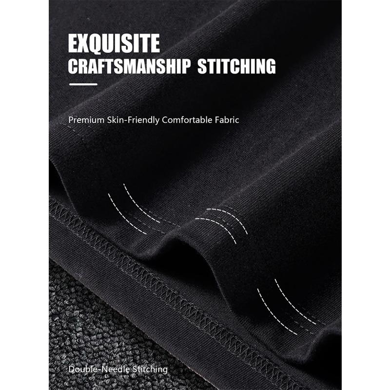 Европейские размеры Мужская черная футболка с принтом на русском языке, идеально подходит для повседневной носки и уличного стиля. Графическая футболка стандартного кроя из мягкой