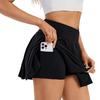 Женская юбка-шорты для йоги, спортивная юбка-шорты в стиле А-силуэта с подкладкой, однотонная, удобная, универсальная юбка из ткани