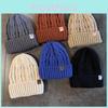 Mens Knit Hat With Solid Color Design Thick Warm Knit Cap For Cold Weather Gear