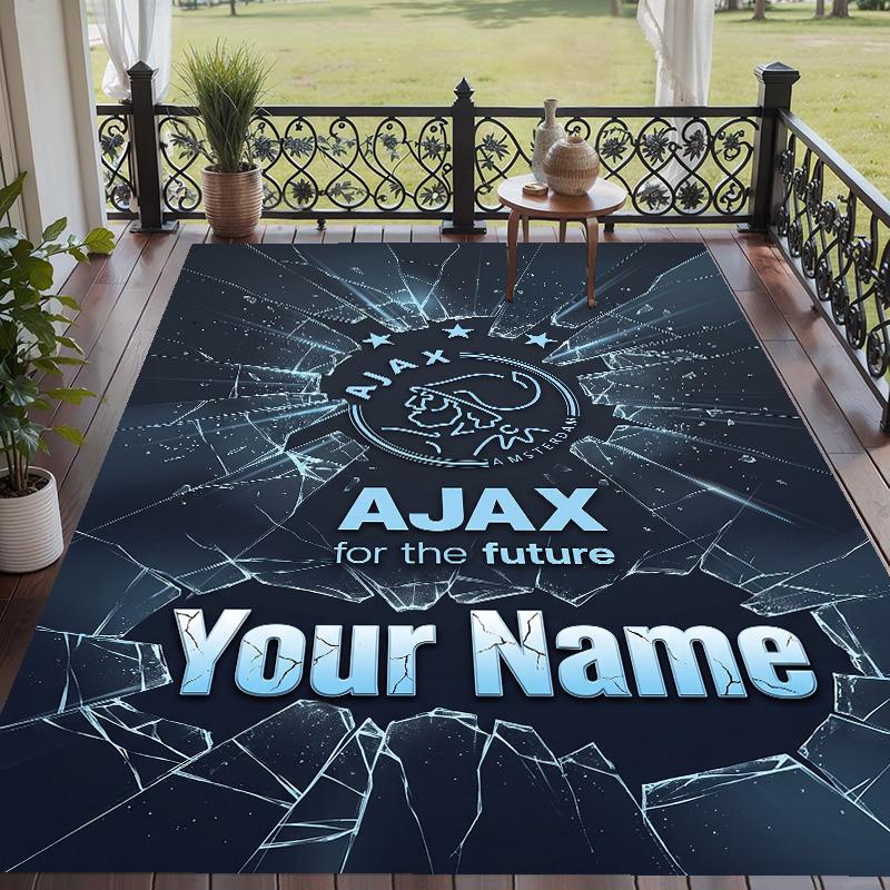 Custom Text Printed Rug Ajax Amsterdam Non Slip Floor Carpet For Home Room Decor