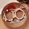 Женский браслет в стиле ретро, китайский, этнический, на удачу, ручная работа, плетеный, регулируемый