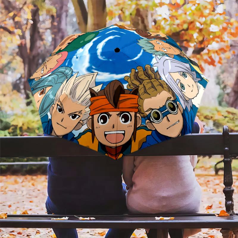 Зонт-автомат со схемой из Inazuma Eleven, портативный и складной дизайн, 8 спиц, рождественский или день рождения подарок.