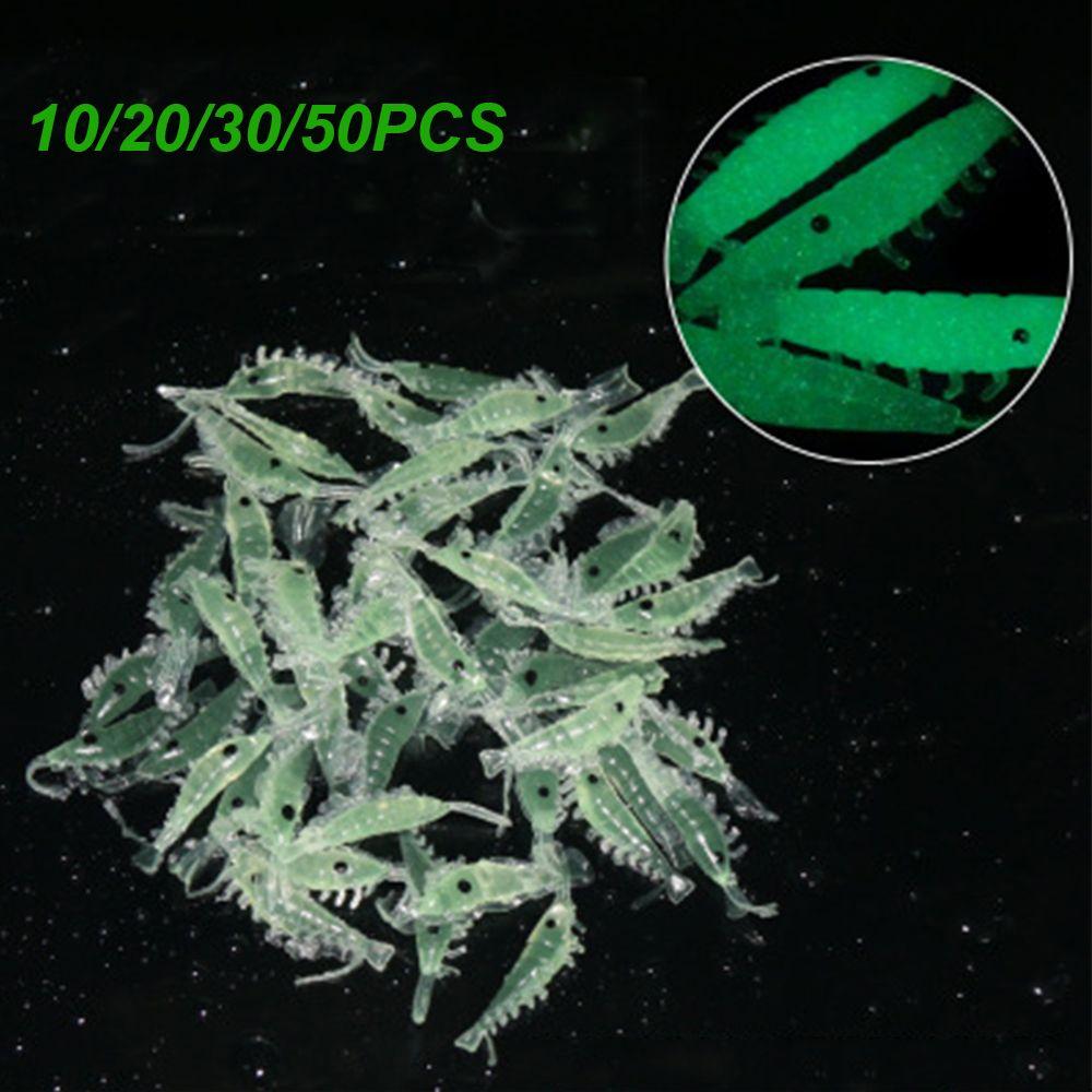 Creative 3cm Soft Hook Worm Silicone Shrimp Fake Bait Sea Fishing Luminous Shrimp Fishing Lures