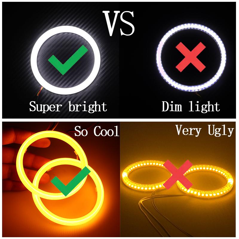 SMD Cotton Light Switchback LED Angel Eye Halo Ring Kit For BMW E60 E61 LCI 528i 530i 535i 550i M5 2007-2010 Halogen