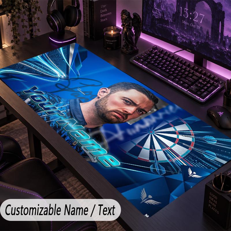 Large Mouse PadLuke Humphries Custom Name Text Personalized Desk Mat Non Slip Gaming Pad