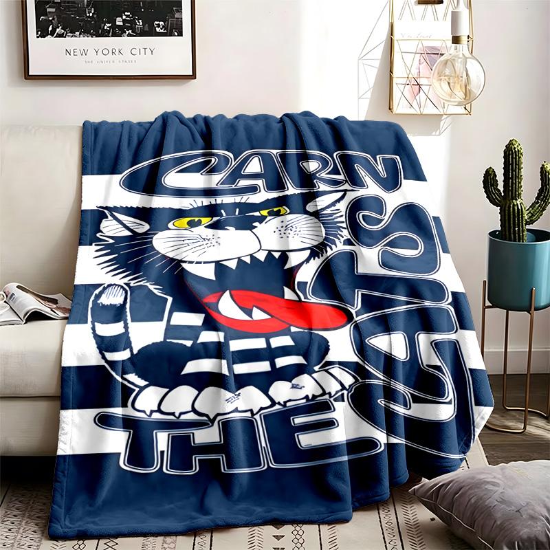 Geelong Sc Theme Blanket Suitable For The Sofa Camping And Travel Made Of Soft Flannel Material An Ideal Gift For Occasions Such As Birthdays And Grad