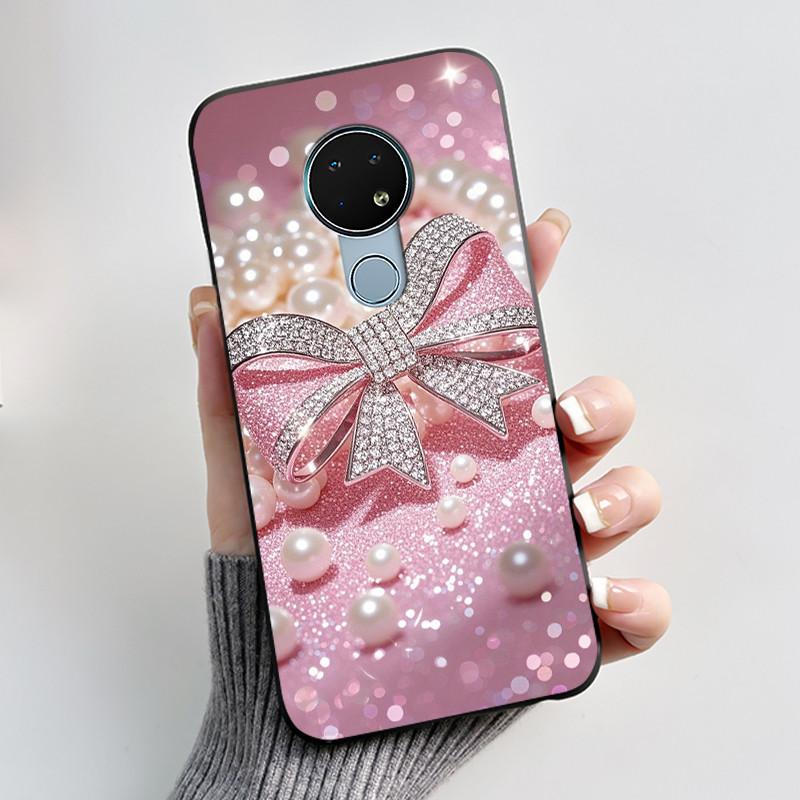 Милый Чехол Для Nokia 6.2 / Nokia 7.2 Fundas Capa Печатный Корпус Защитная Крышка Мягкий Силикон Мультяшный Черный Корпус Coque