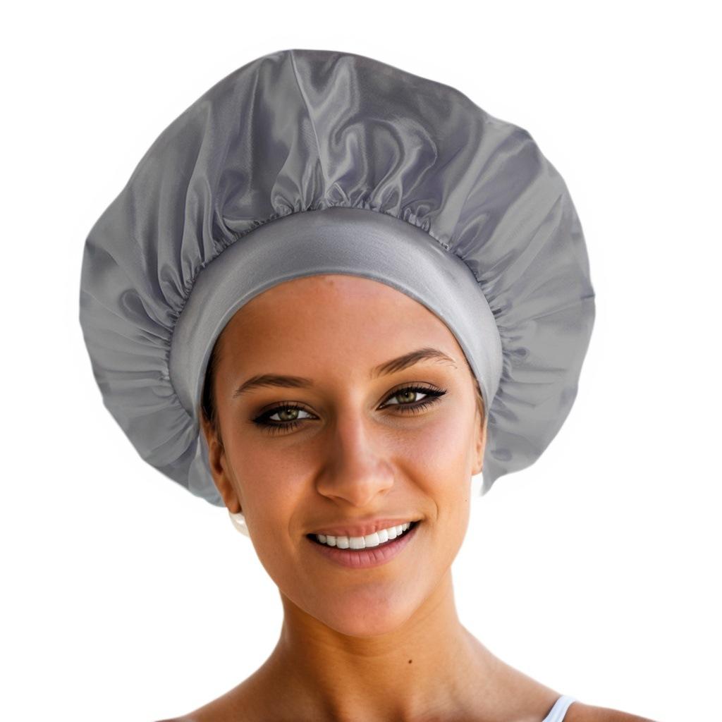 Новая атласная ночная шапочка с широкими полями, шелковистая шапочка для сна, шапочка для сна с эластичной мягкой лентой, шапочка для укладки волос, инструмент для обертывания волос