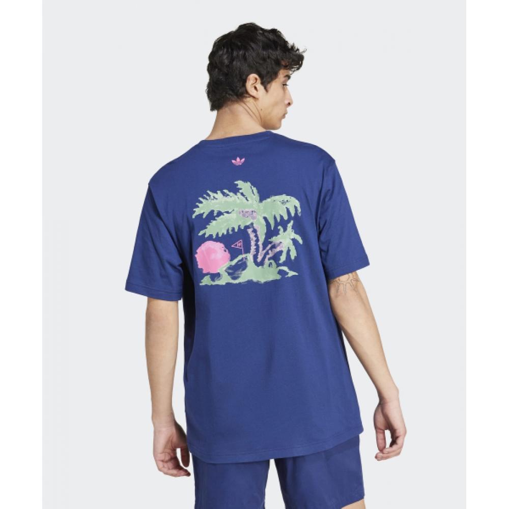 adidas Футболка Leisure Badge темно-синего цвета Jd6347