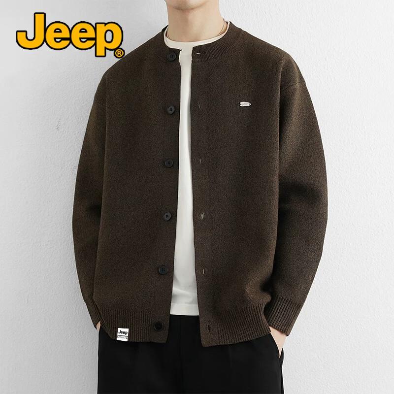 Jeep Мужской повседневный вязаный кардиган с круглым вырезом