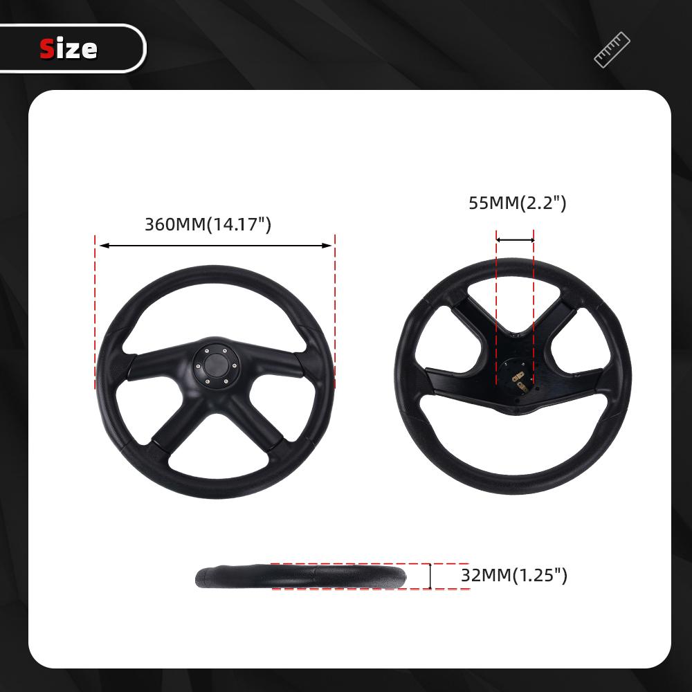 RASTP-Universal 14inch 350mm Racing Steering Wheel Skidproof PU Leather Car Sport Steering Wheels Car Accessories STW080