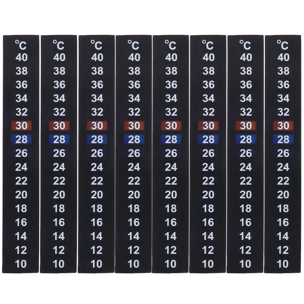 8pcs 10℃ to 40℃ Temperature Sensing Stickers Liquid Crystal Self Adhesive Fish Tank Thermometer Black Thermometer Labels